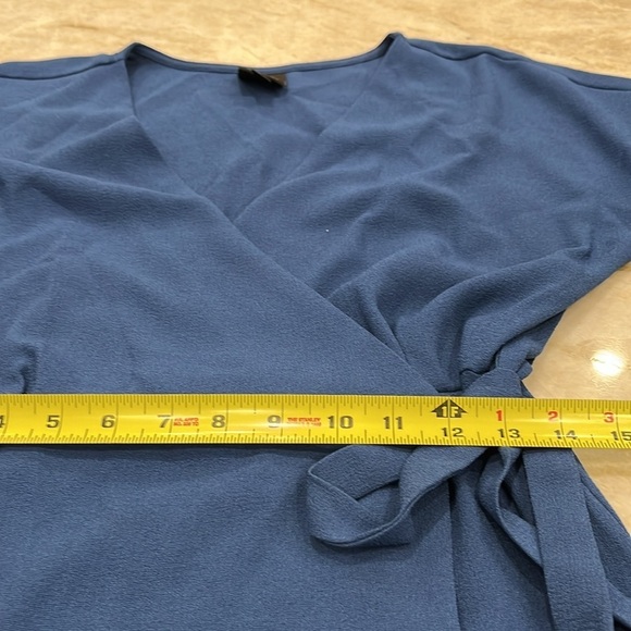 Bobeau Wrap Mini Dress |‎ Muted Royal Blue | Small - Picture 11 of 13